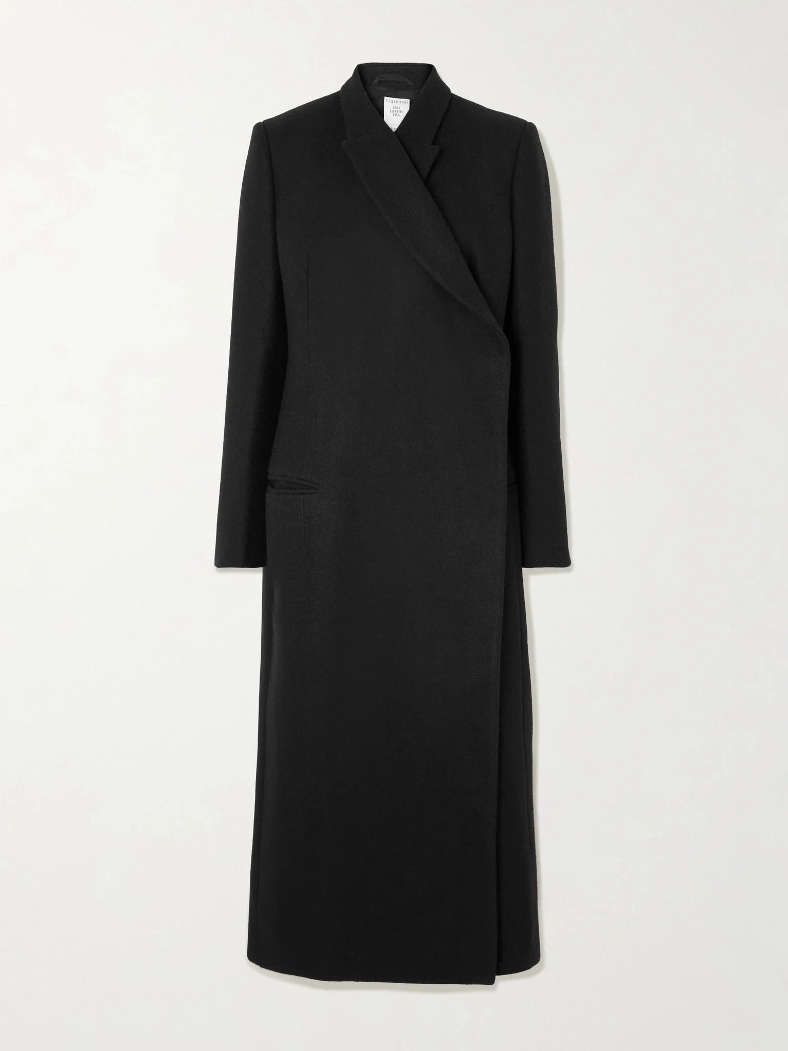 Freya wool and silk-blend coat Black - 1