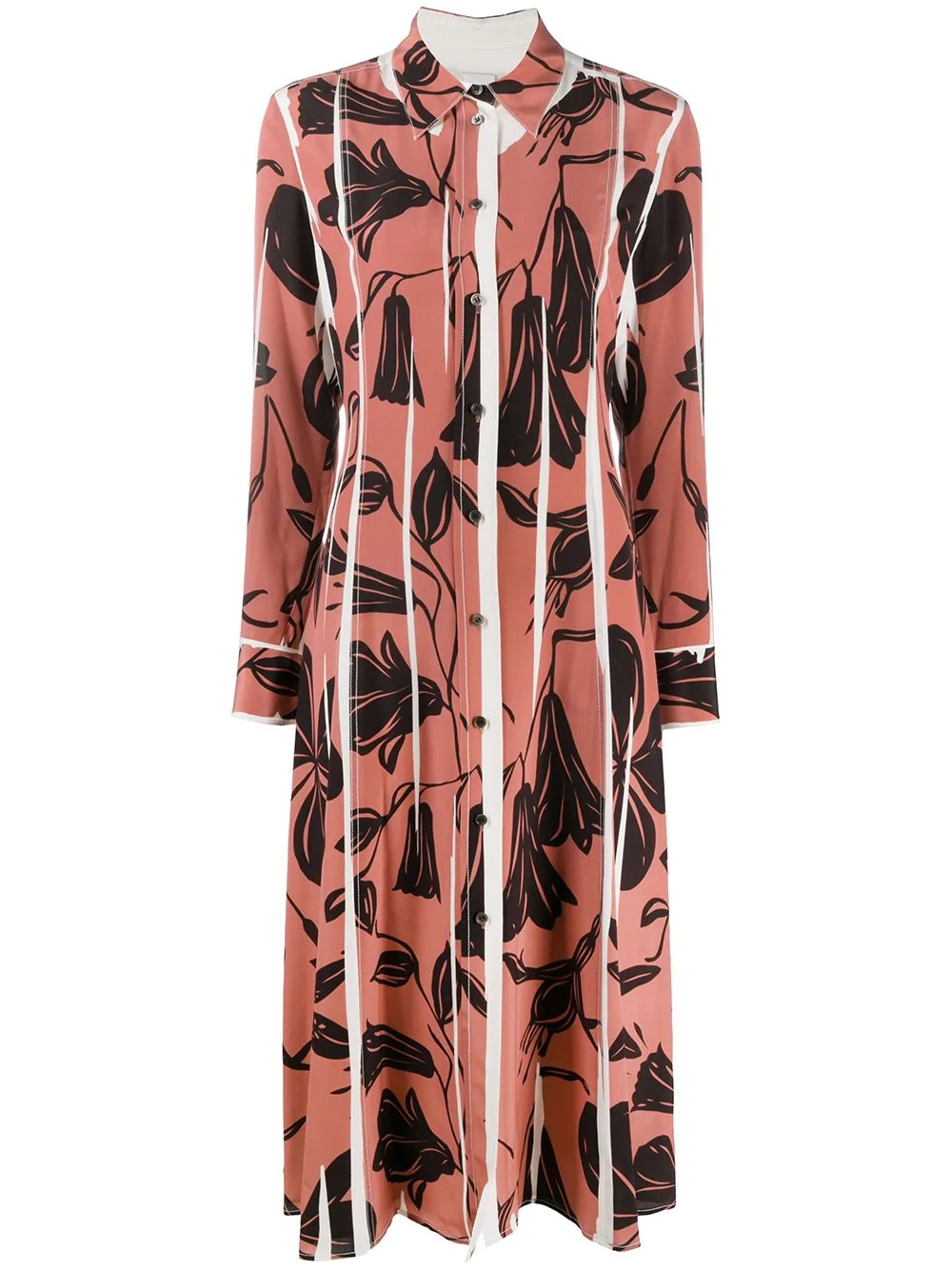 floral cut-out print dress - 1