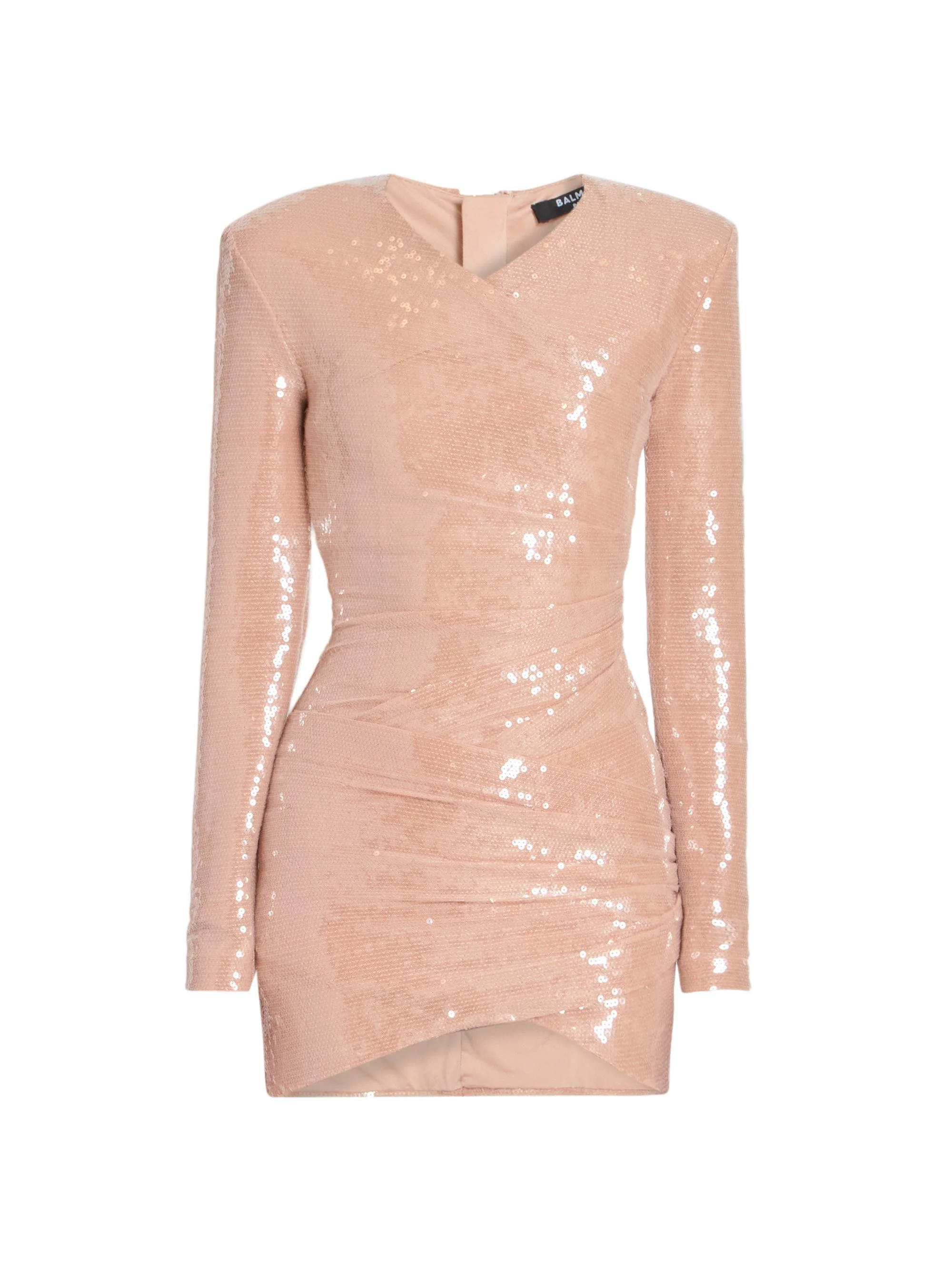 Women's Sequined Draped Minidress - Rose Pale - 1