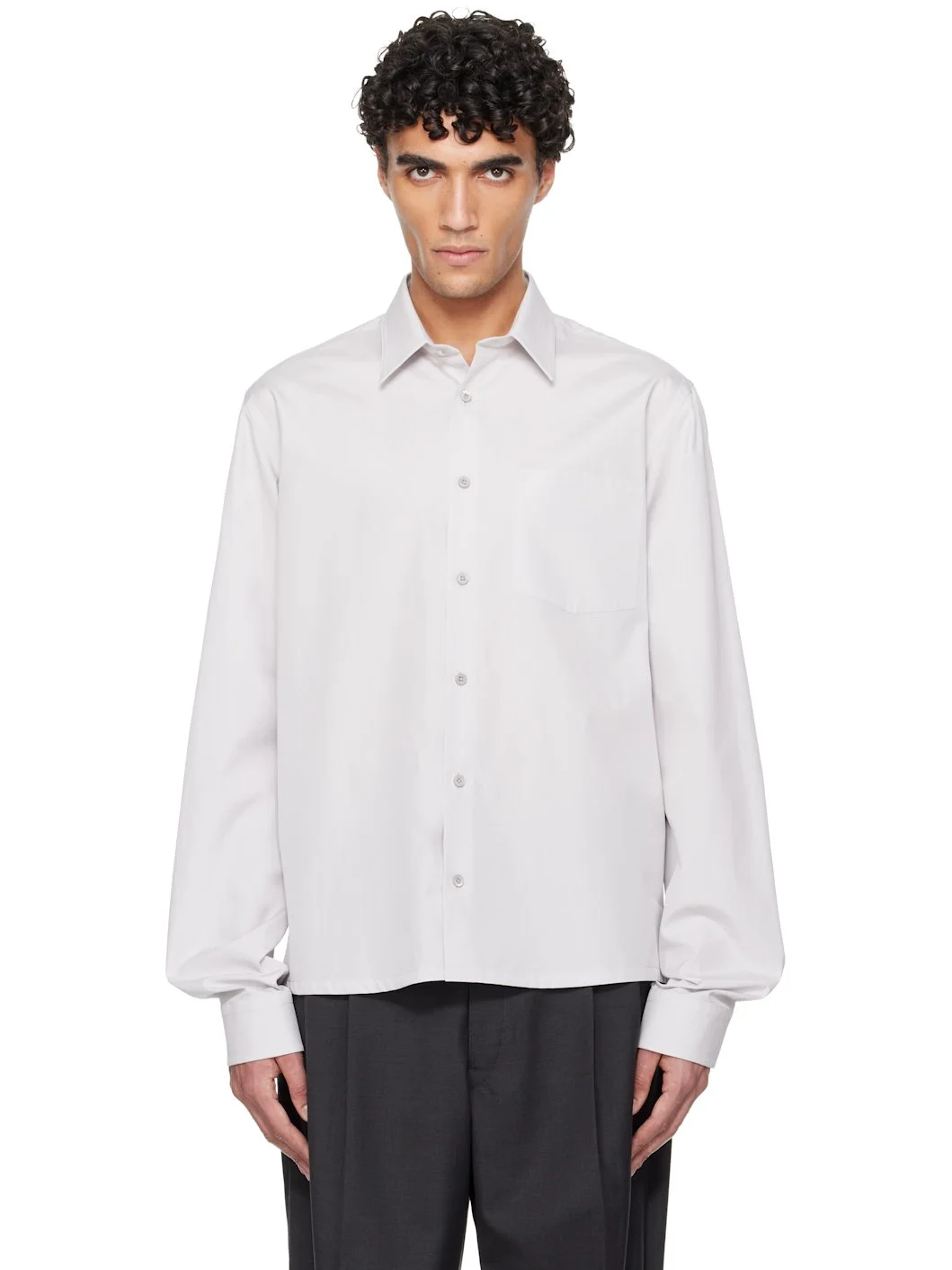 Gray Popeline Shirt - 1