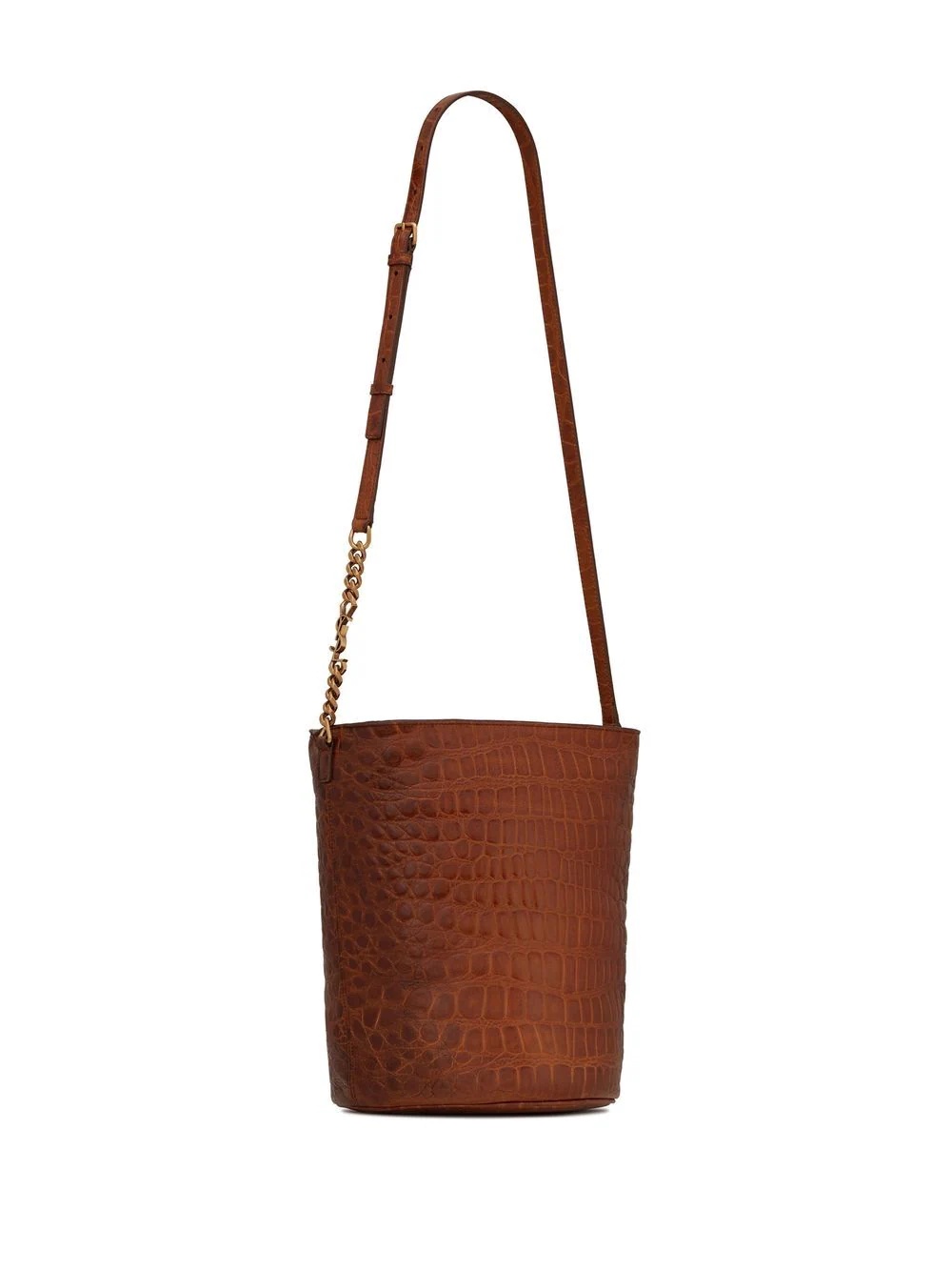 Vintage croc-effect bucket bag - 3