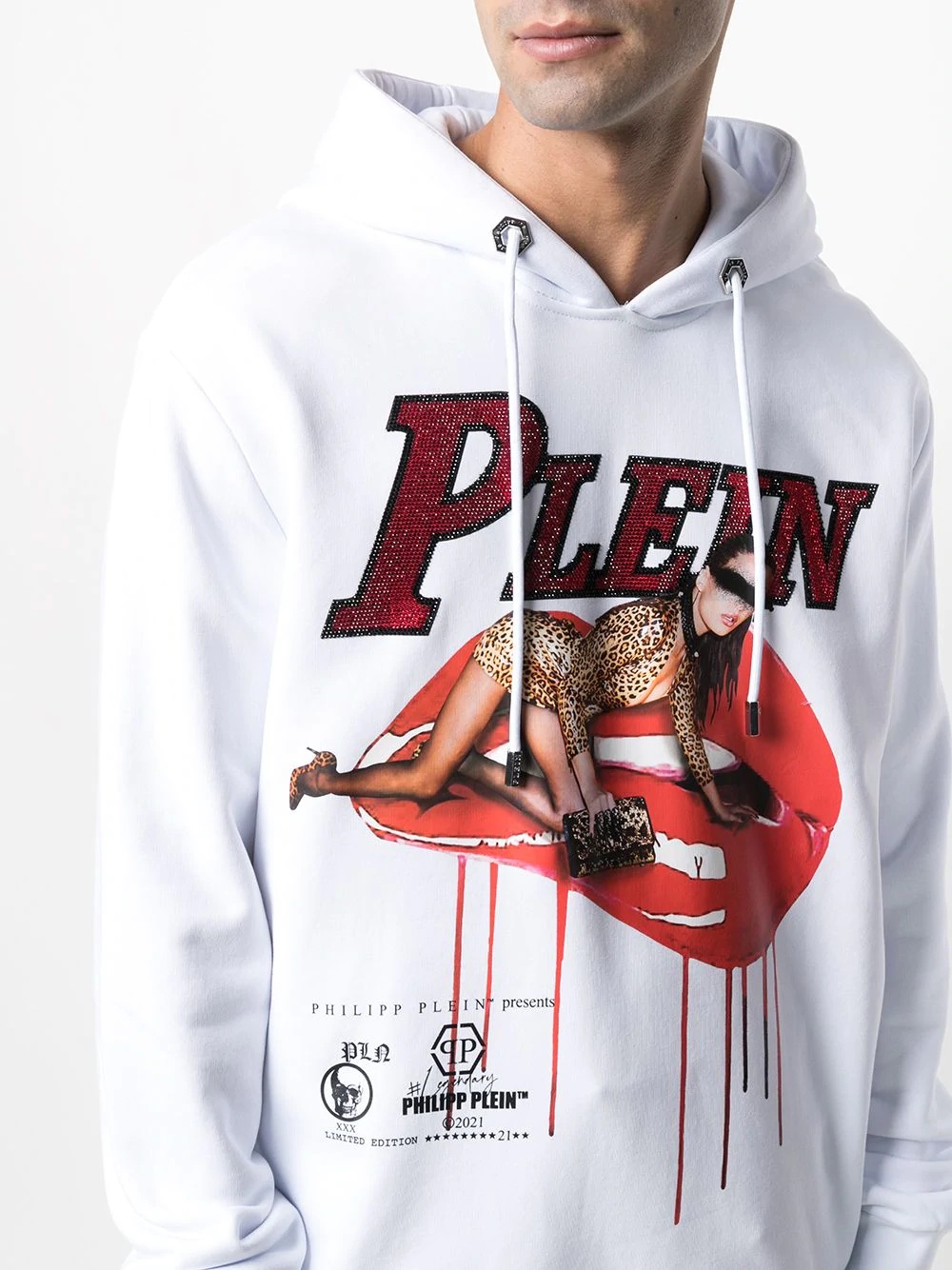 graphic-print rib-trimmed hoodie - 6