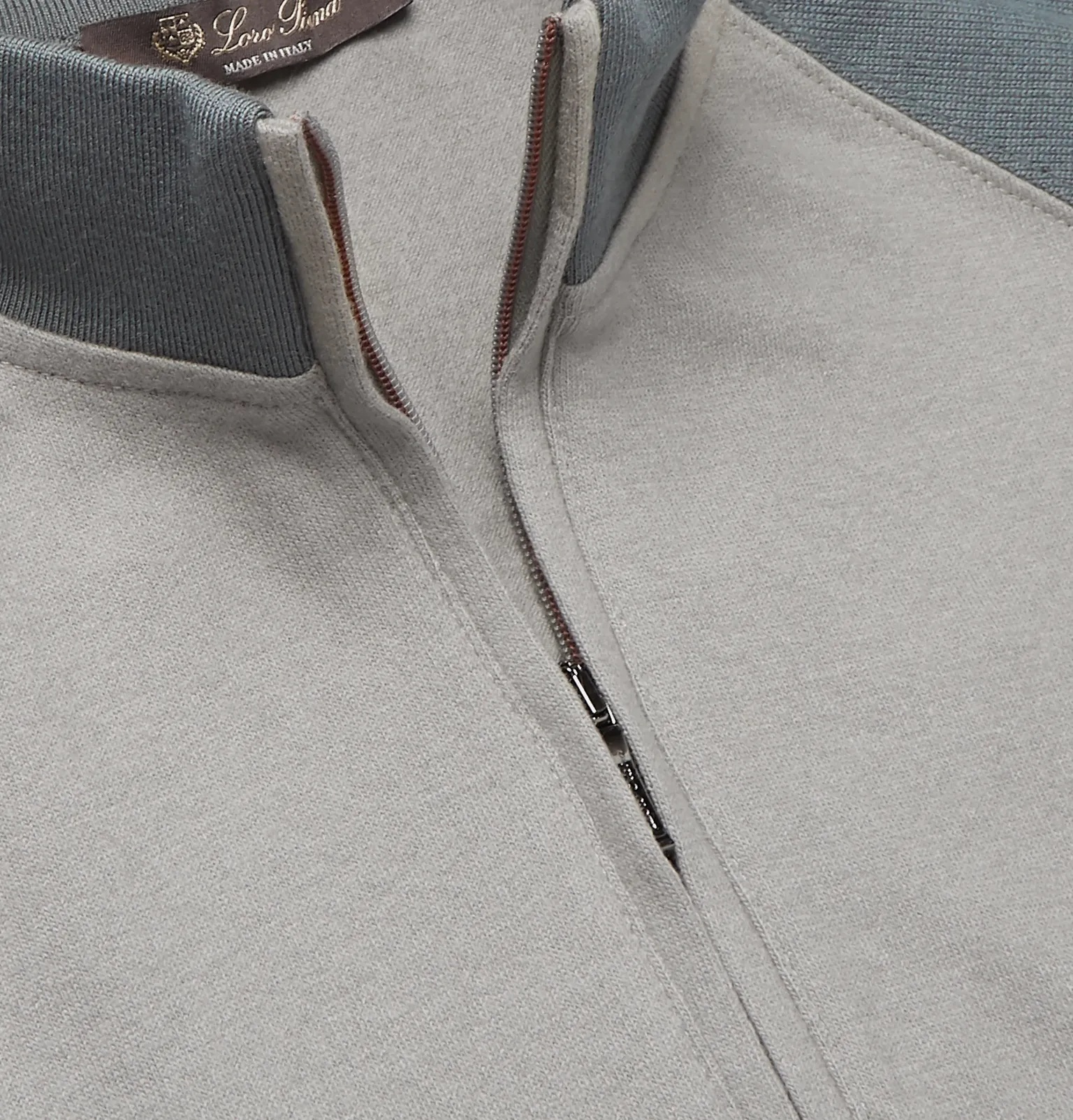 Colour-Block Virgin Wool and Cashmere Half-Zip Sweatshirt - 6