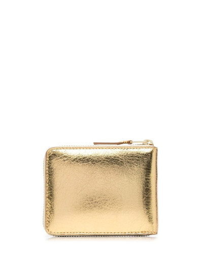 Comme Des Garçons metallic-effect zipped wallet outlook