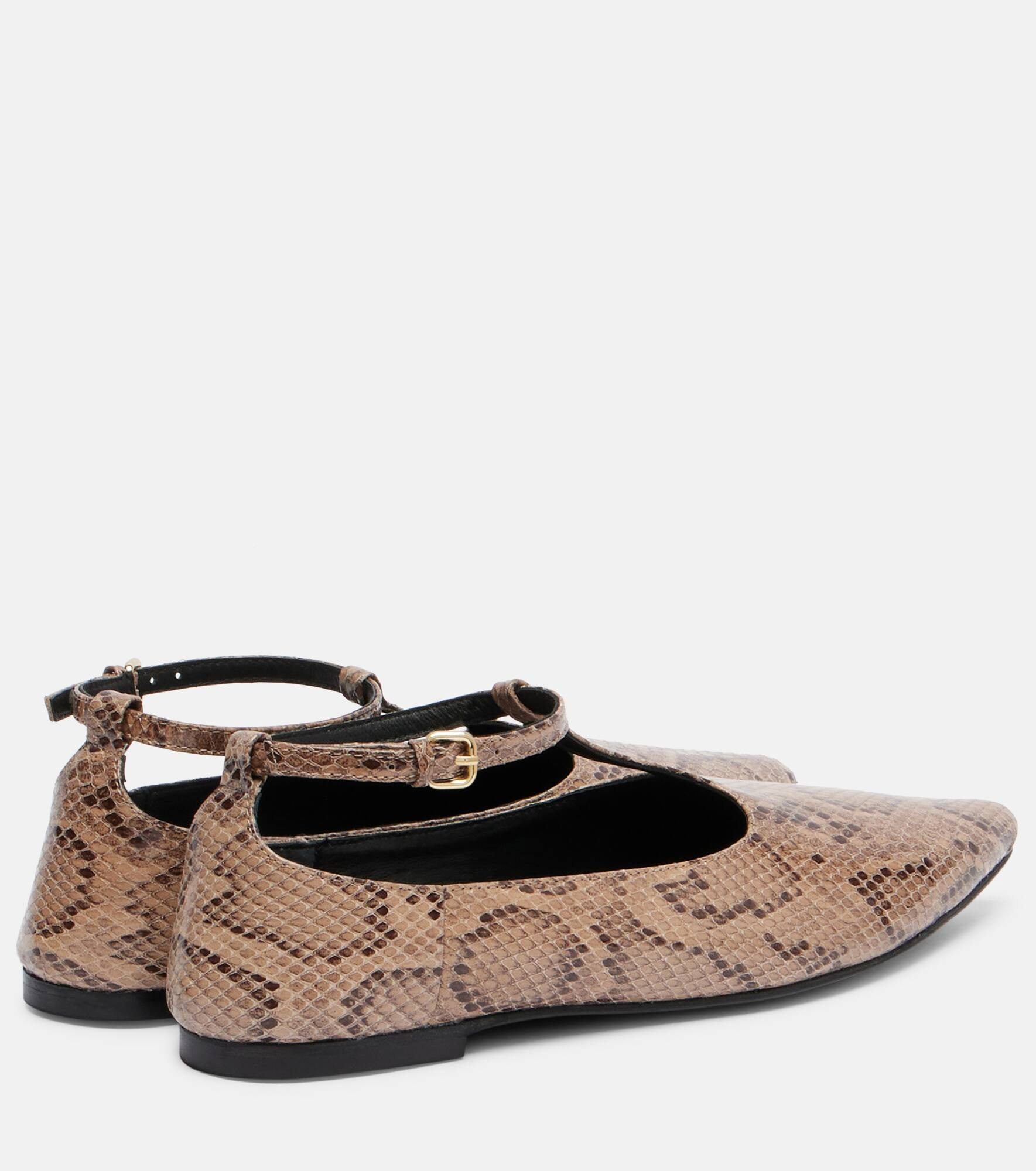 Ward snake-effect leather Mary Jane flats - 2