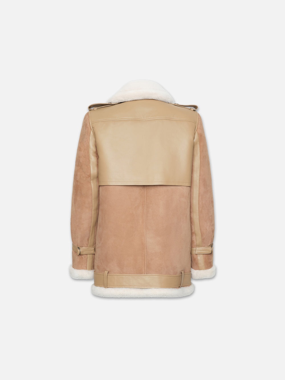 Short Shearling Trench in Mocha - 5