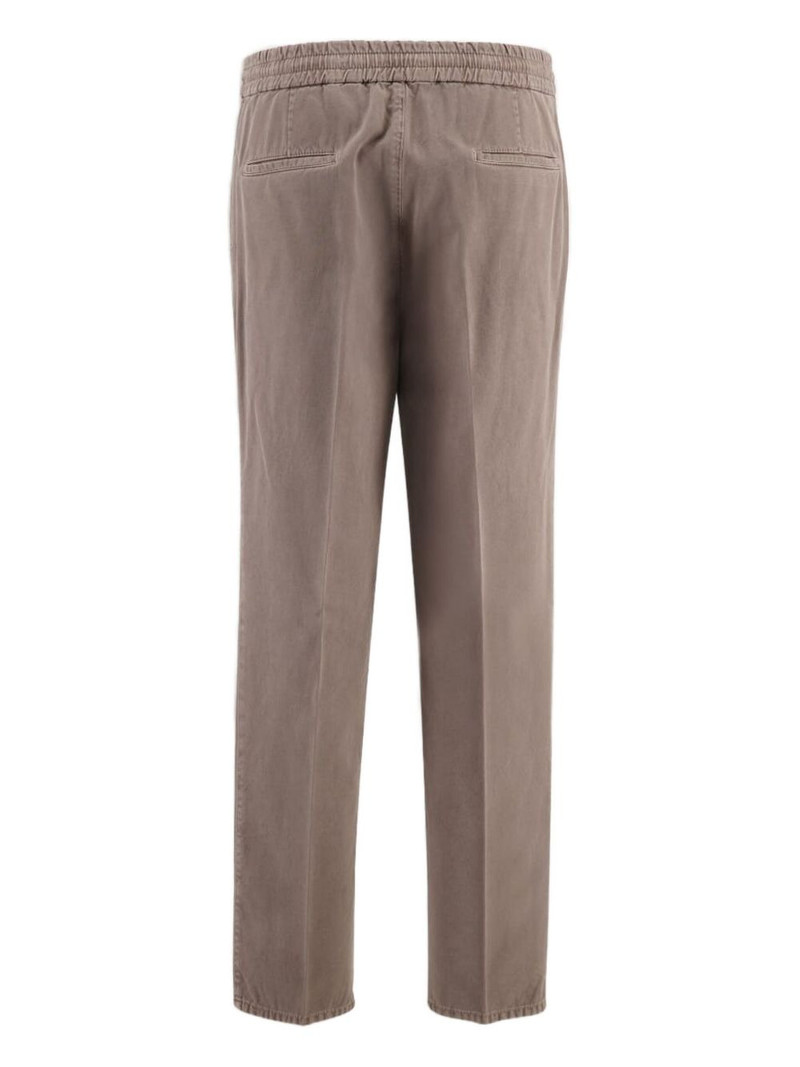 Brunello Cucinelli drawstring-waist cotton trousers outlook