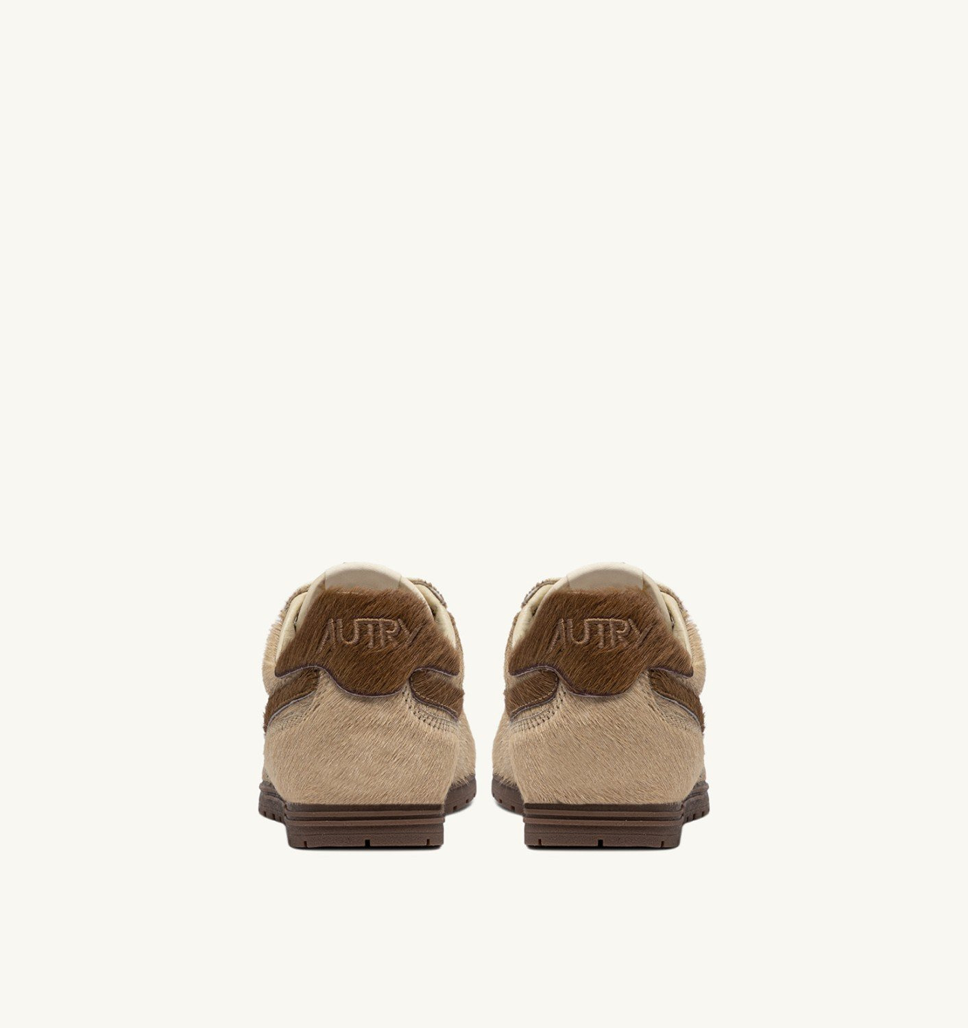 WINDSPIN SNEAKERS IN BEIGE AND BROWN PONY HAIR EFFECT - 3