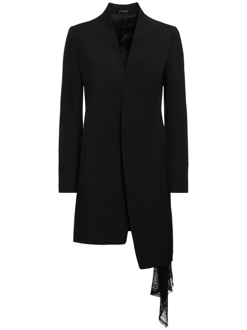 Asymmetric wool gabardine jacket - 1