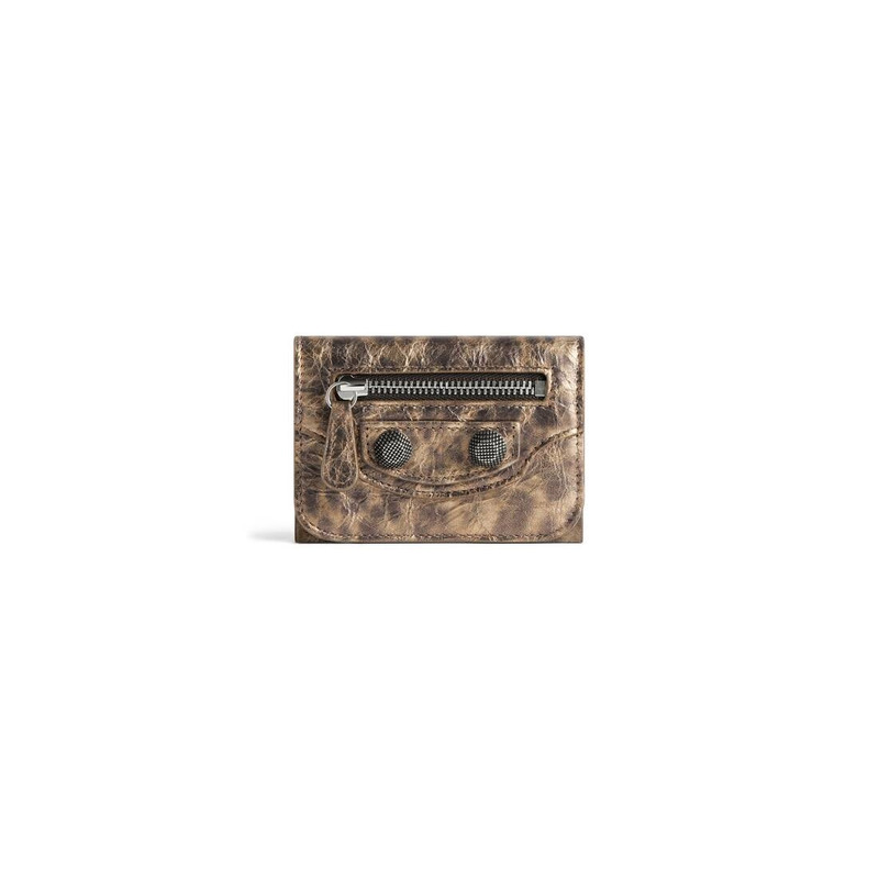 Women's Le Cagole Mini Wallet With Leopard Print in Brown 1