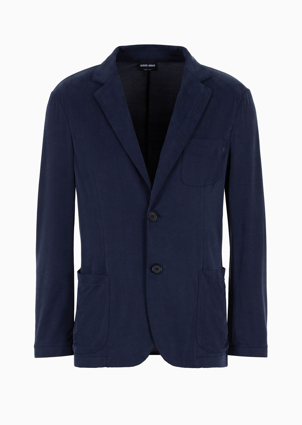 Single-breasted jacket in stretch cupro jersey - 1