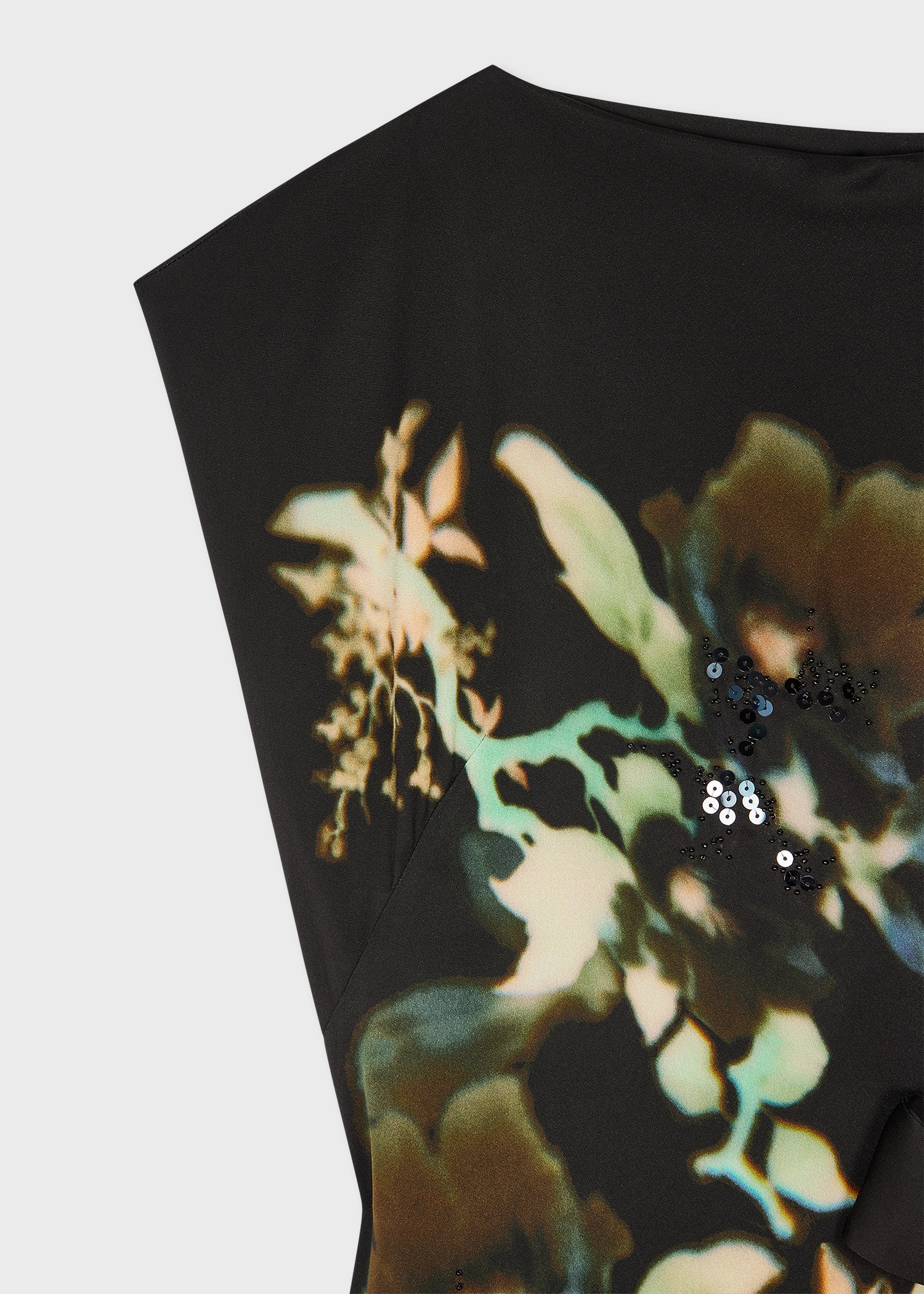 Women's Black 'Lens Blur Botanical' Embellished Viscose Dress - 2