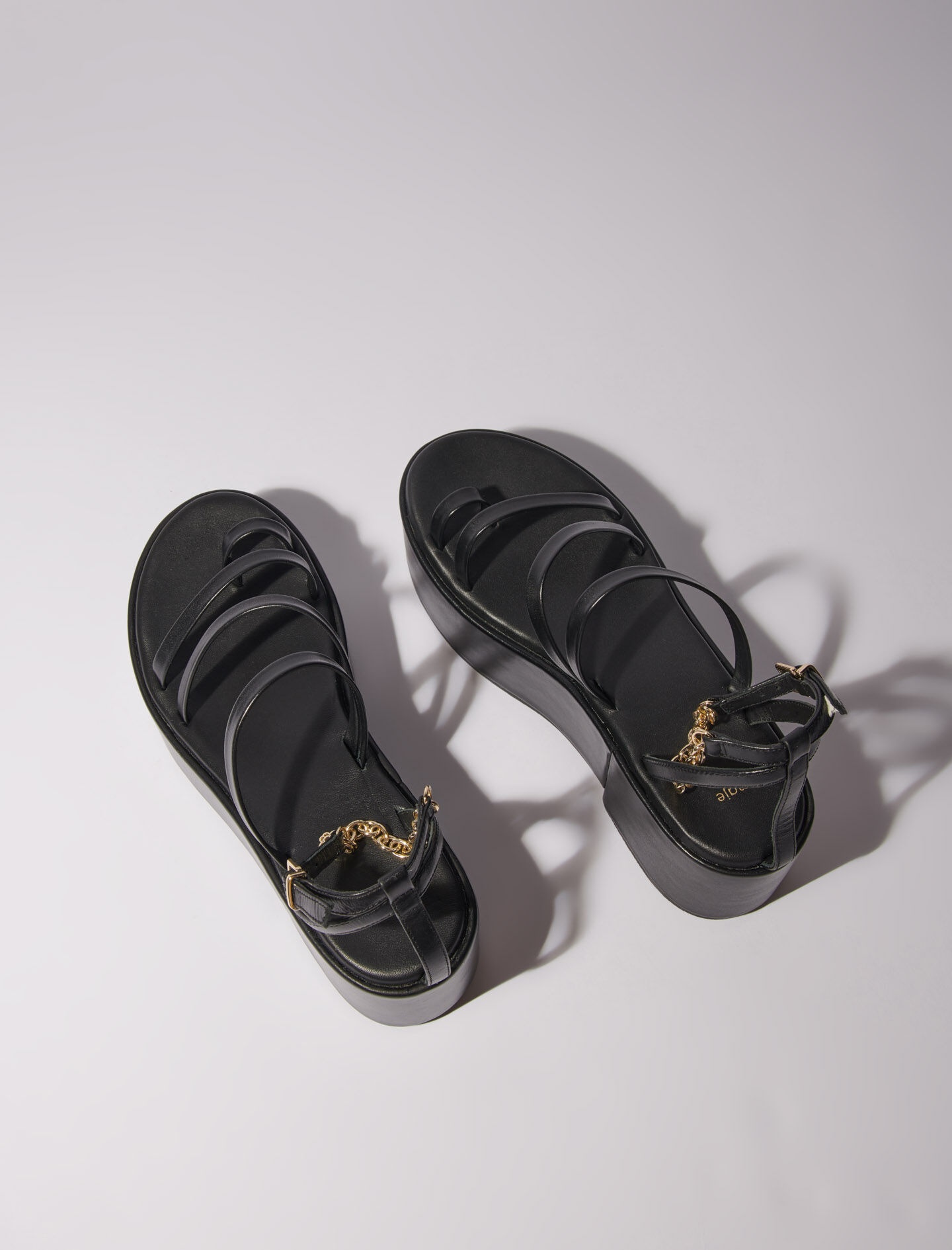 Leather platform sandals - 4