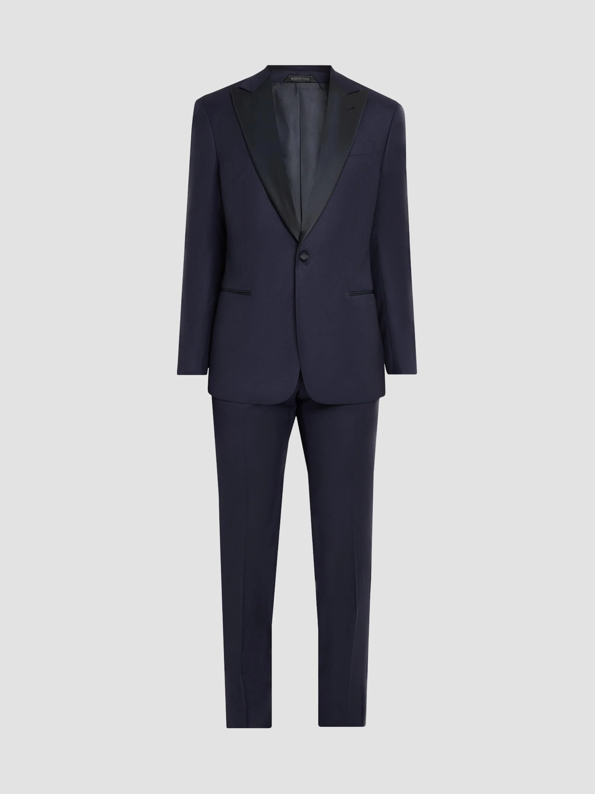 Men's Diamond-Woven Wool Tuxedo - Sodalite Blue - 1