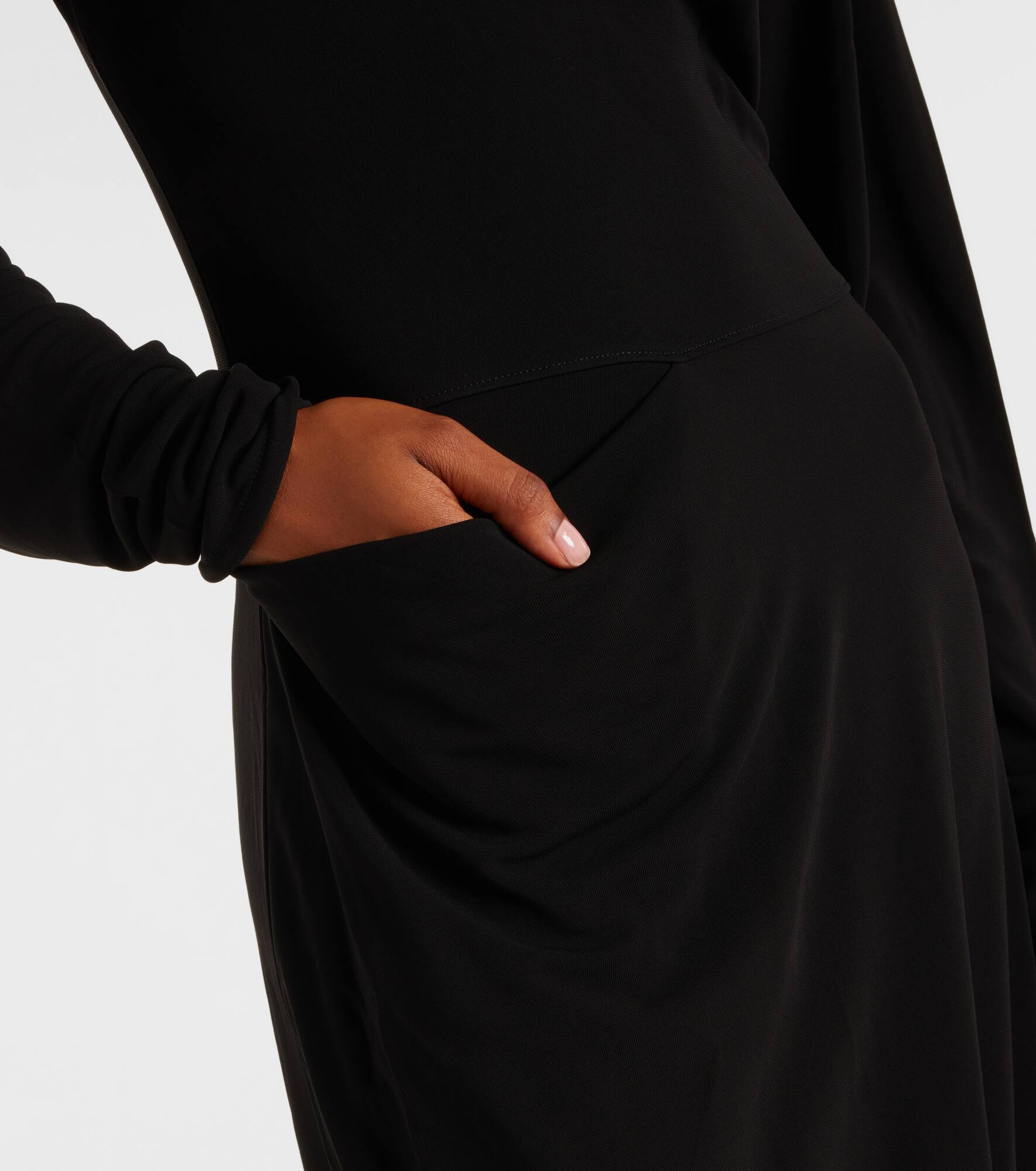 Draped crêpe jersey maxi dress - 5
