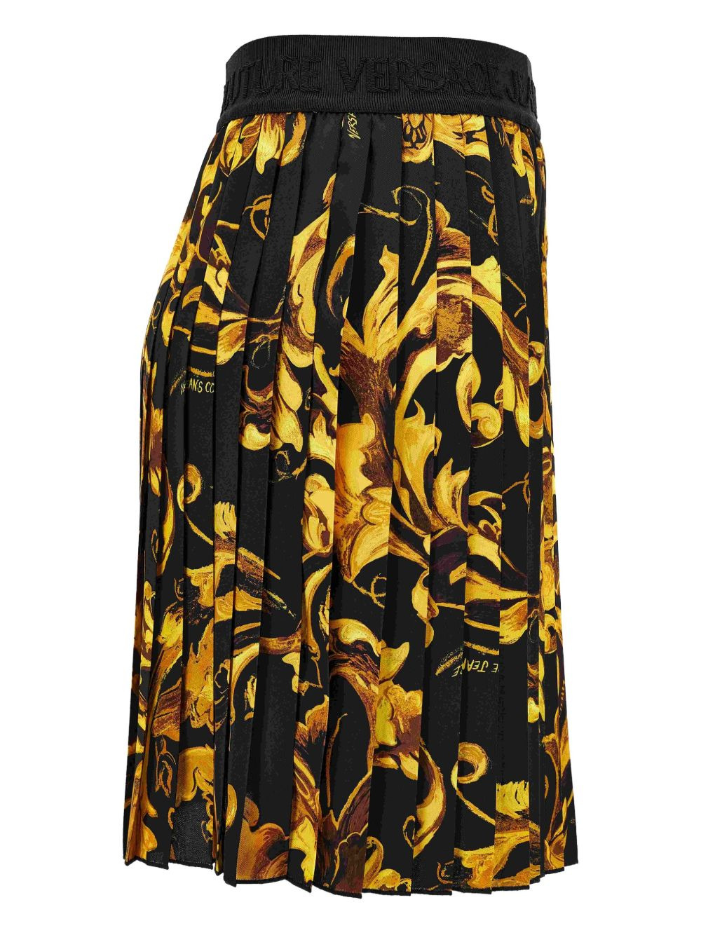 baroque-print pleated mini skirt - 3