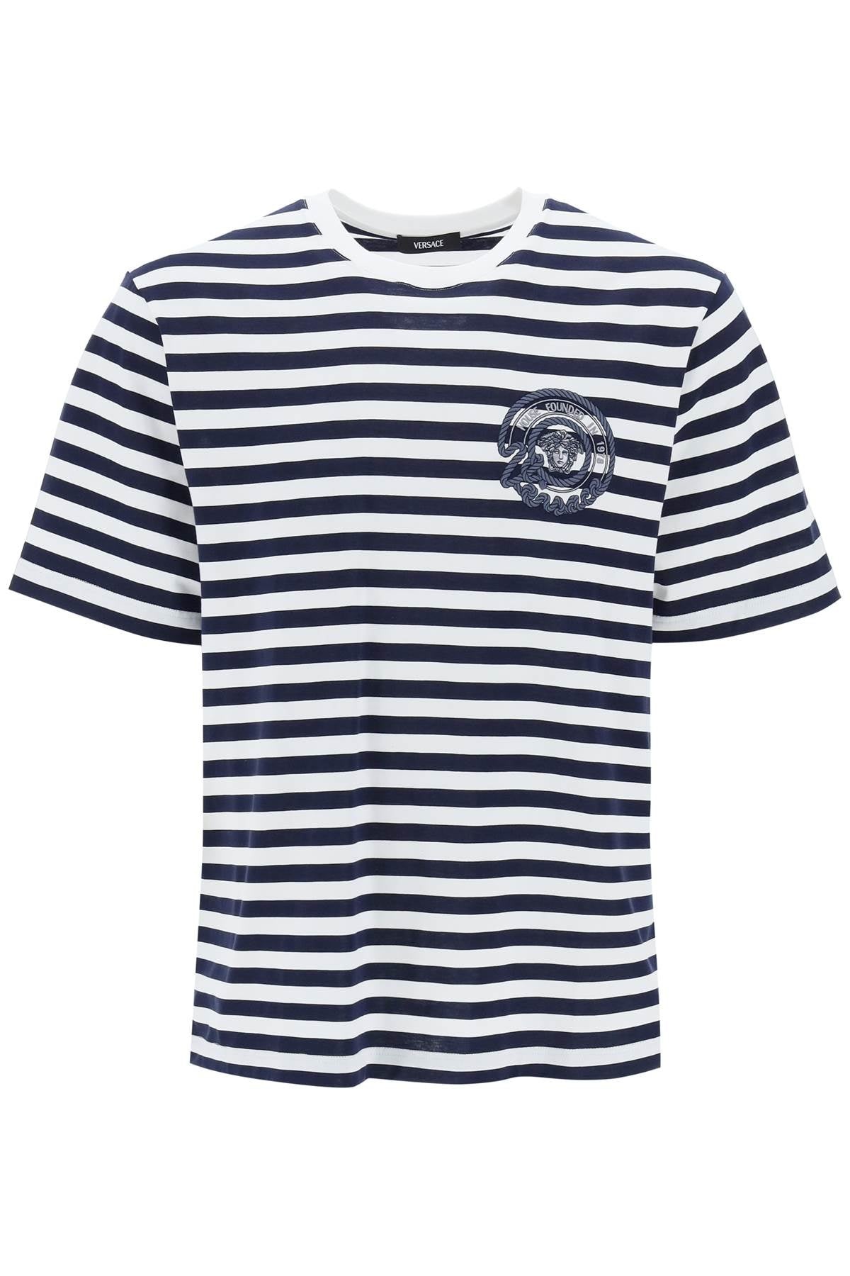 VERSACE Nautical Stripe T Shirt | wananluxury | REVERSIBLE