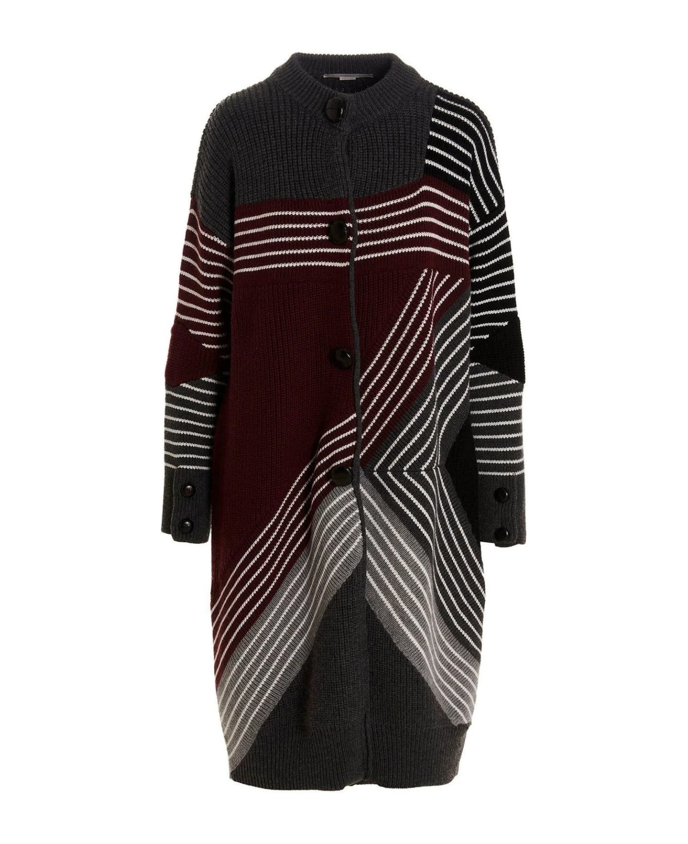 Crewneck Buttoned Coat - 1