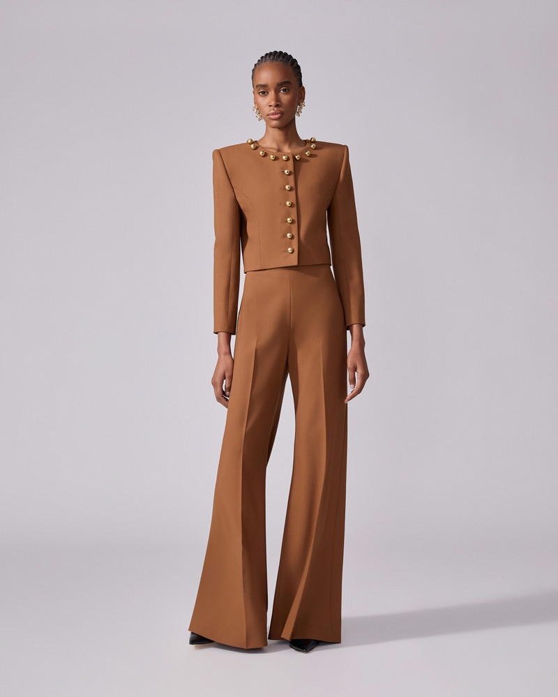 CAROLINA HERRERA Button-Collar Cropped Jacket outlook