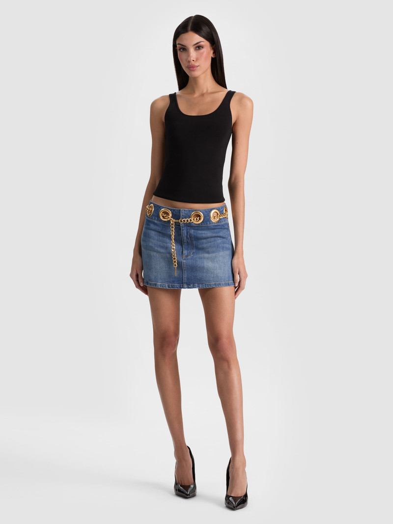 MORGANA CHAIN BELT DENIM MINI SKIRT 3
