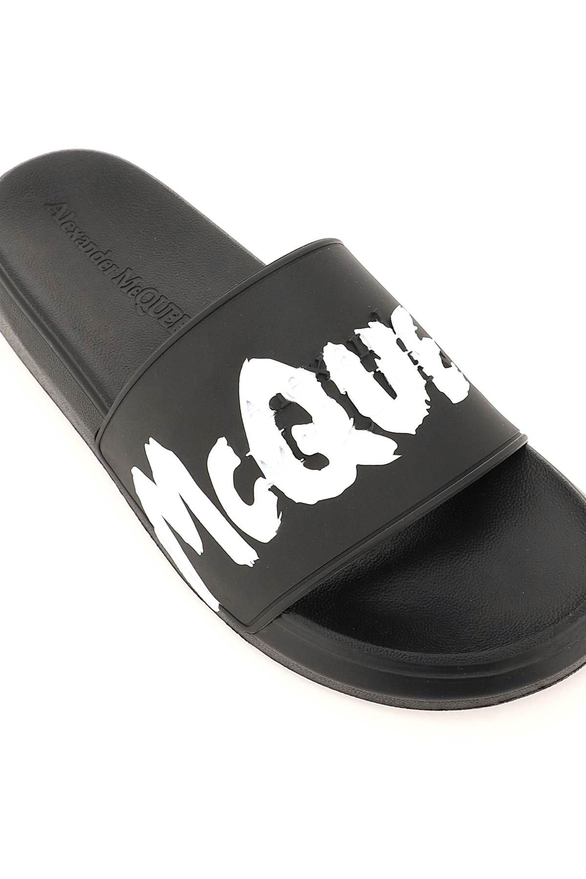 'McQUEEN GRAFFITI' RUBBER SLIDERS - 4