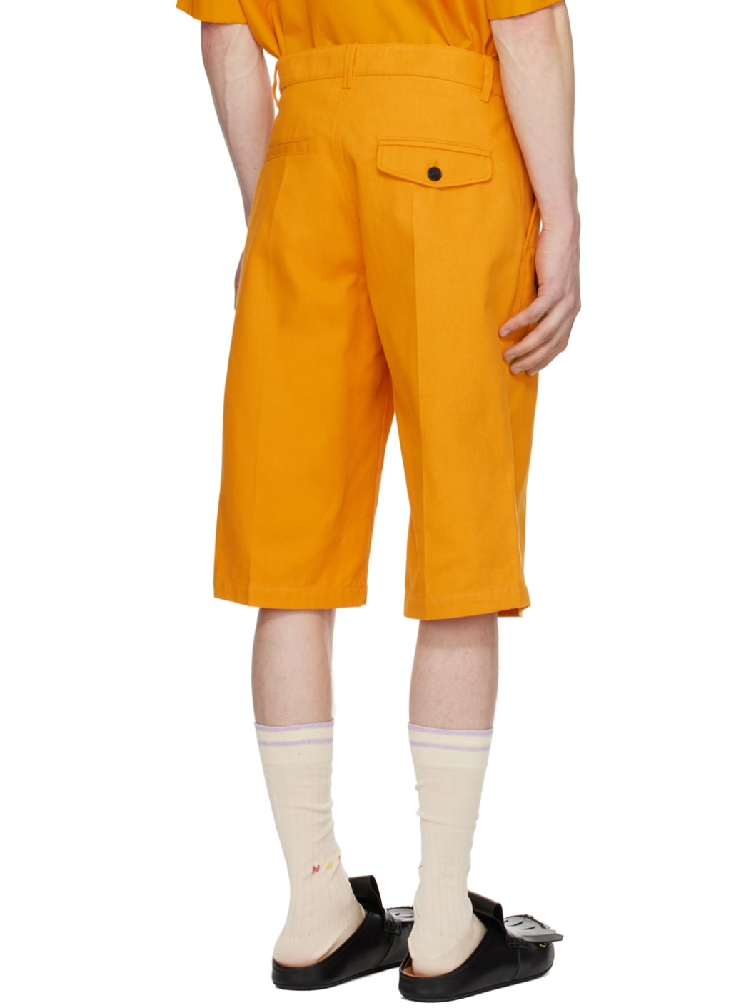 Orange Straight-Leg Shorts - 3