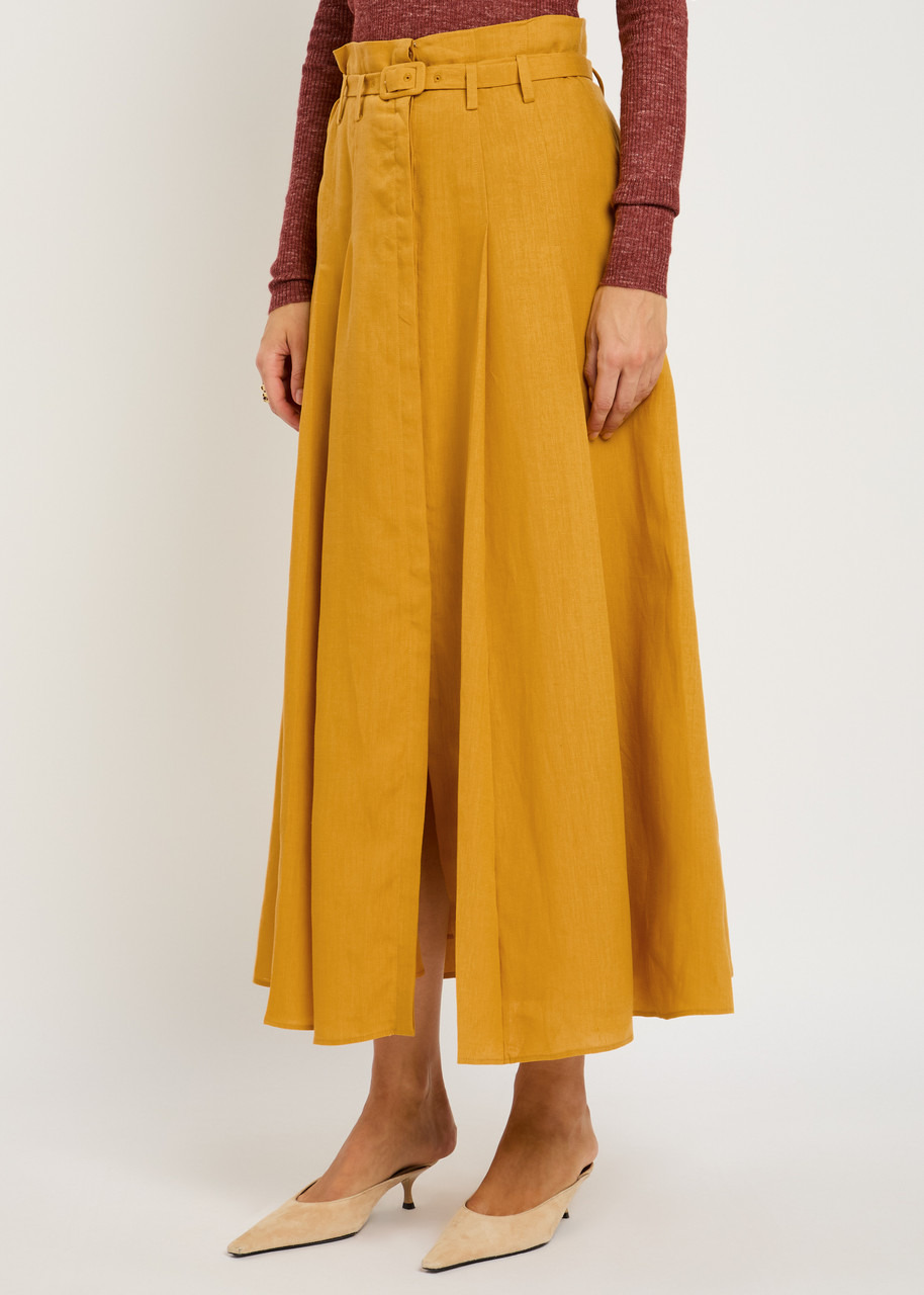 Gabriela Hearst Dugald Pleated Linen Maxi Skirt - 2