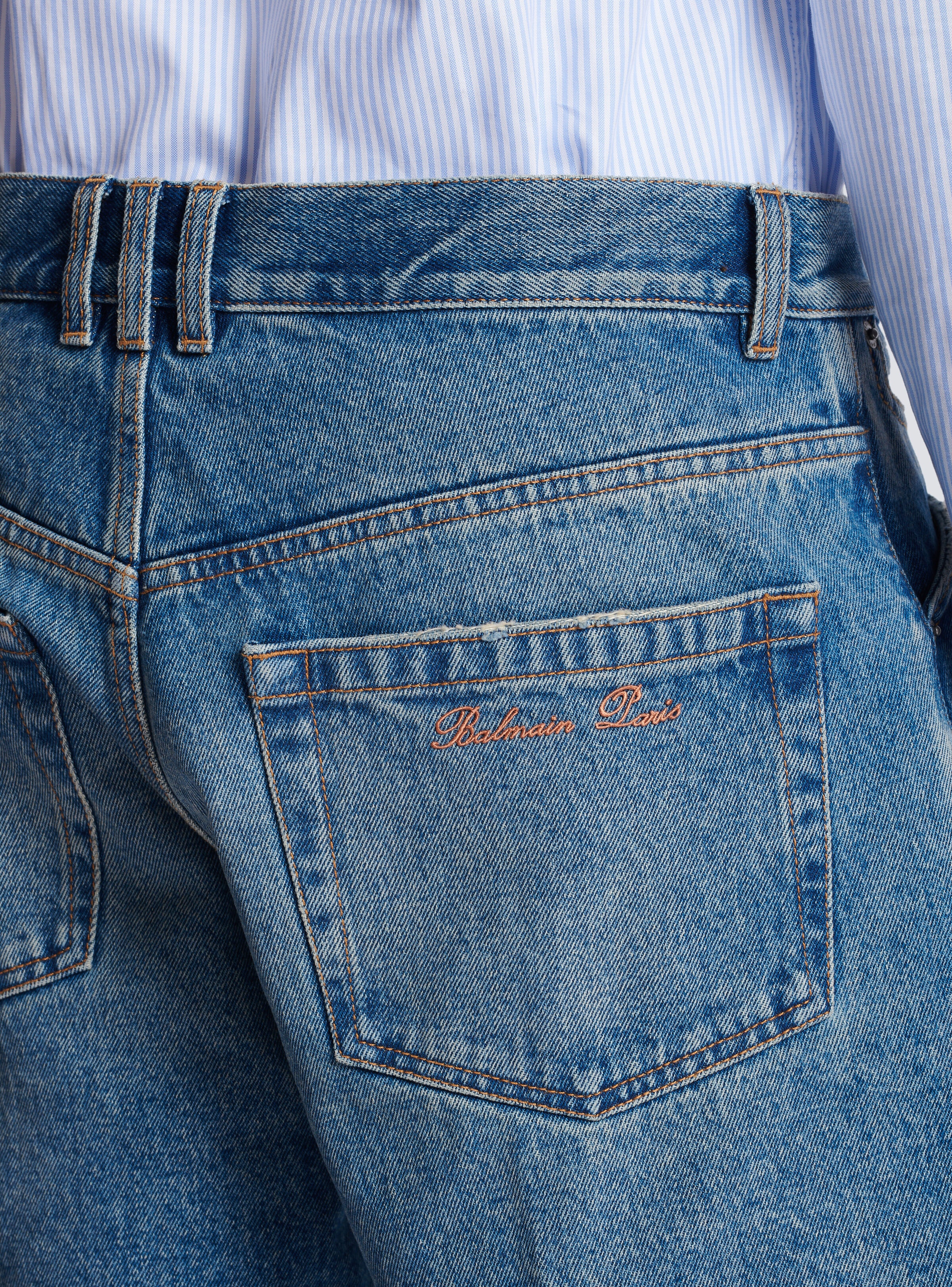 Unisex shorts in vintage Blue Wash denim - 8