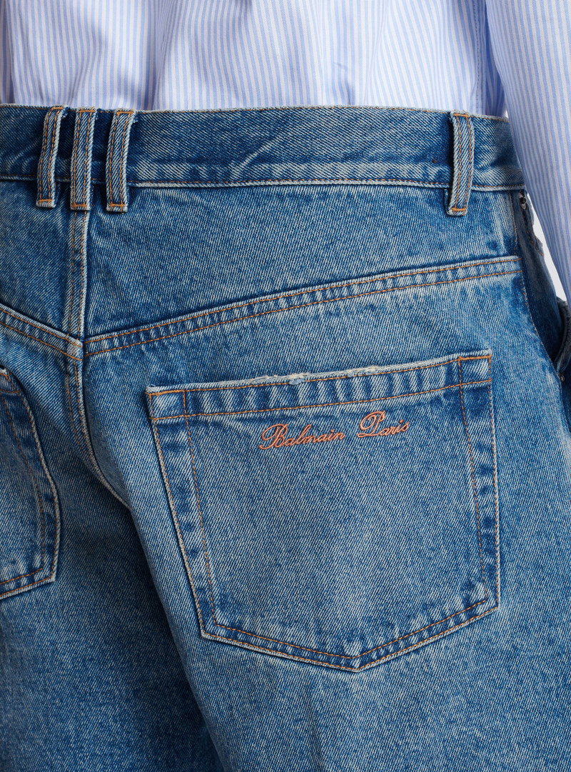 Unisex shorts in vintage Blue Wash denim 8
