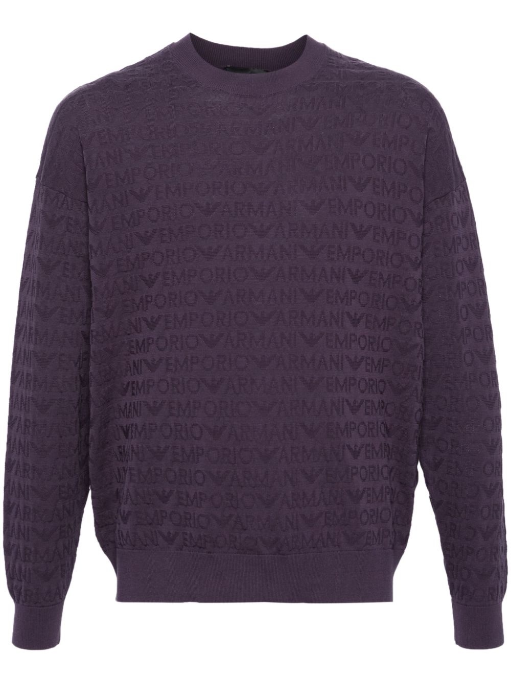 logo-jacquard cotton jumper - 1