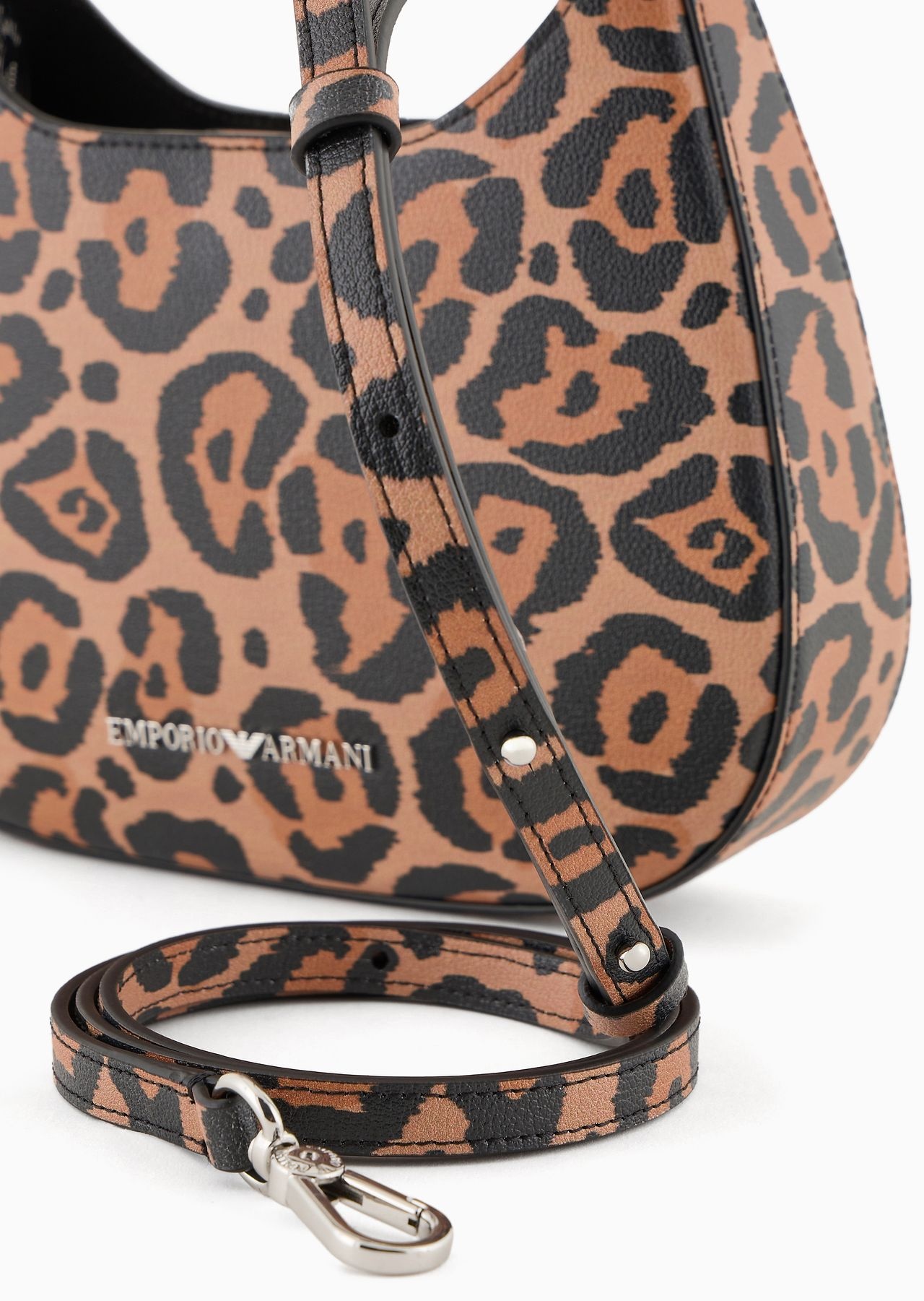 Emporio Armani Sustainability Values Capsule Collection dappled recycled leather hobo handbag - 5