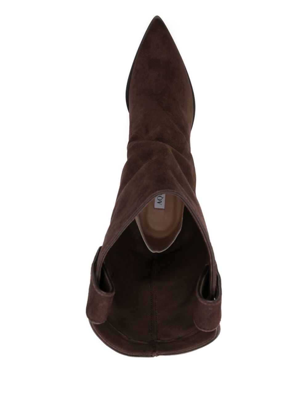 80mm suede leather cowboy boots - 4