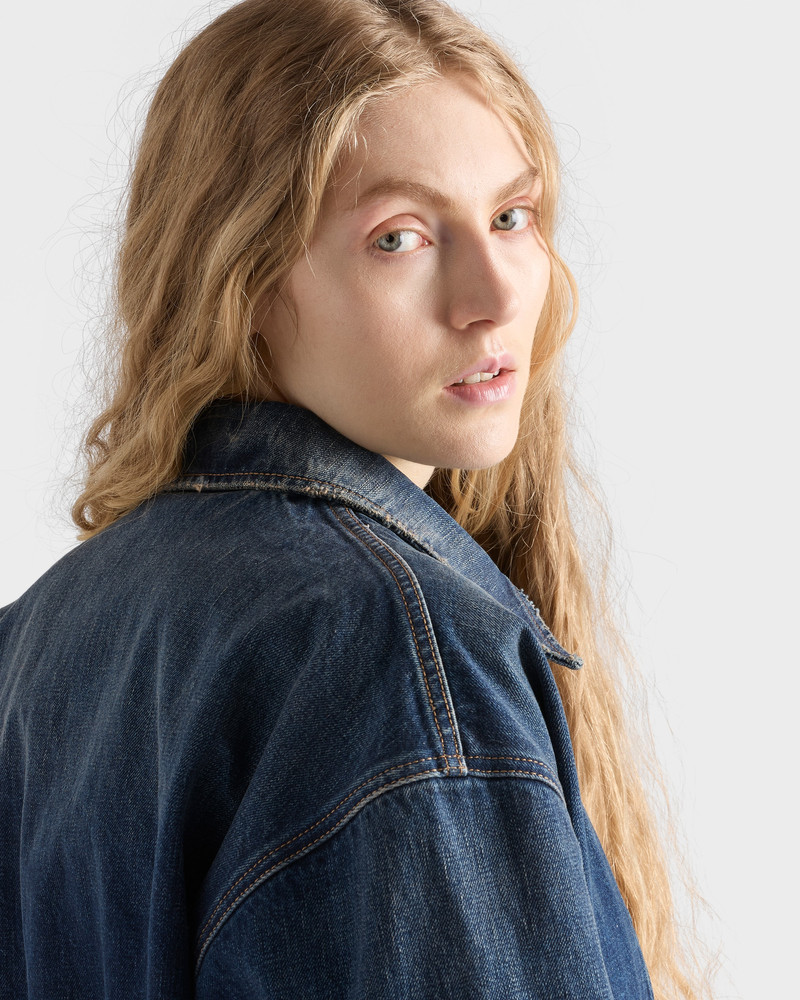 Washed denim blouson jacket 6