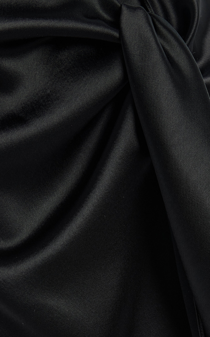 De Lovie Satin Maxi Wrap Skirt black 5