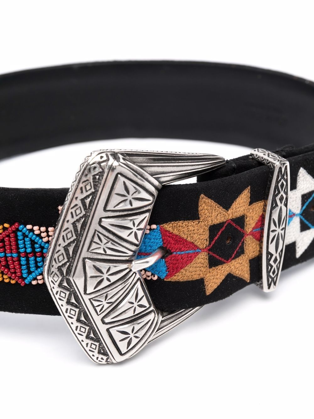 beaded leather belt - 2