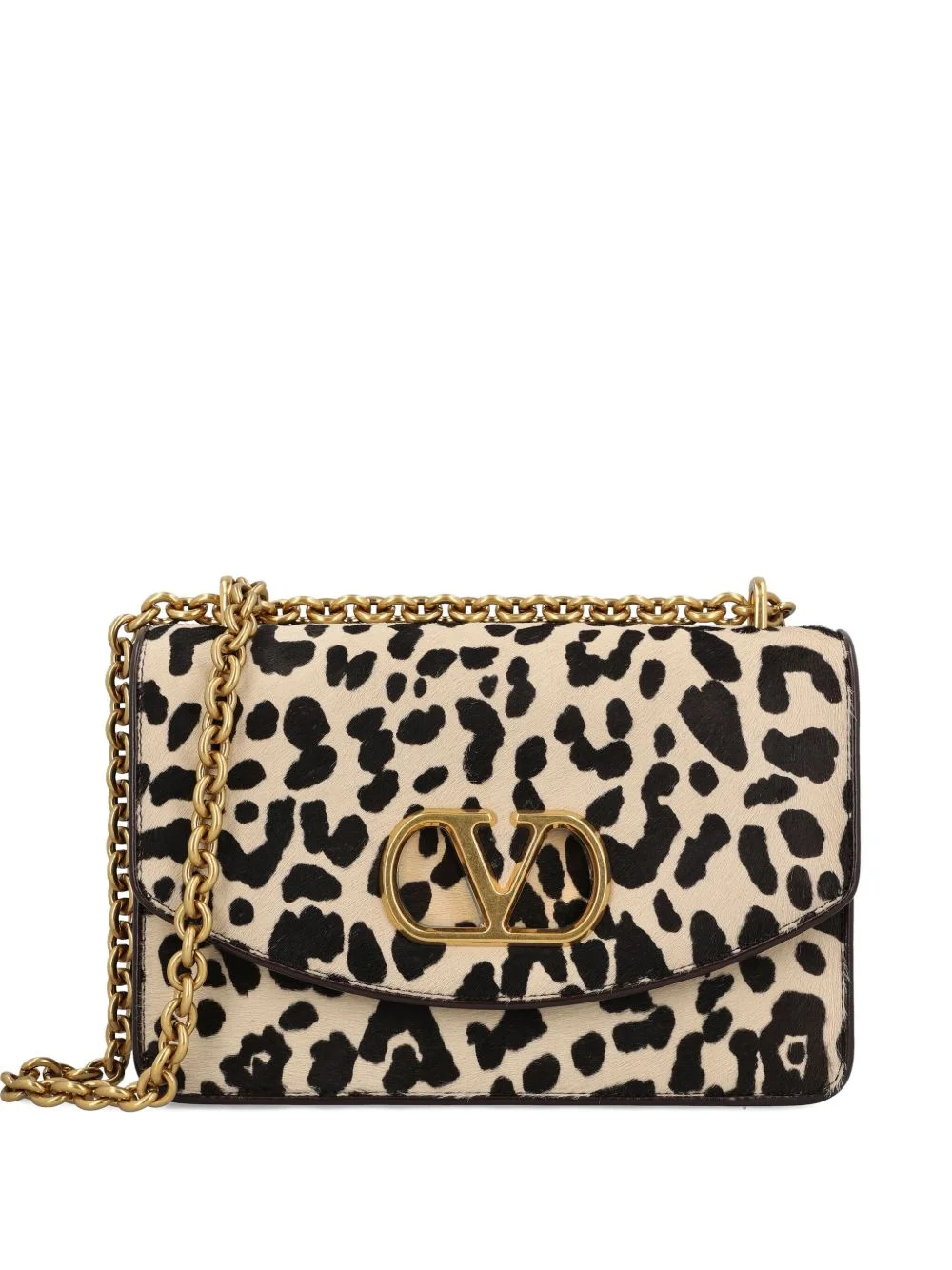 leopard-print VLogo shoulder bag - 1