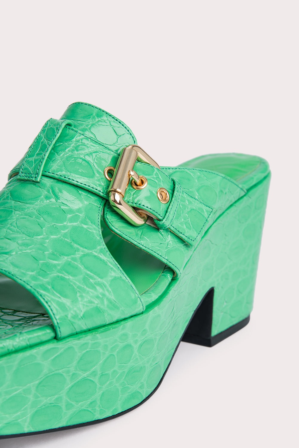 Lenka Super Green Circular Croco Embossed Leather - 6