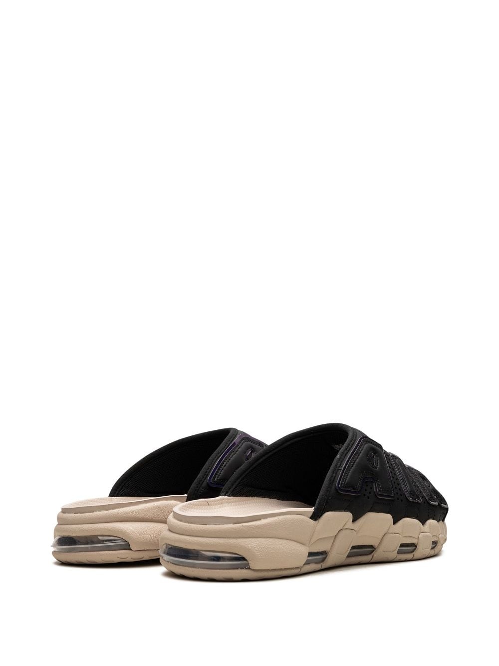 NIKE ☆ Air More Uptempo Slide Black×Sanddrift Nike Air More Uptempo Slide 'Black Sanddrift Iridescent