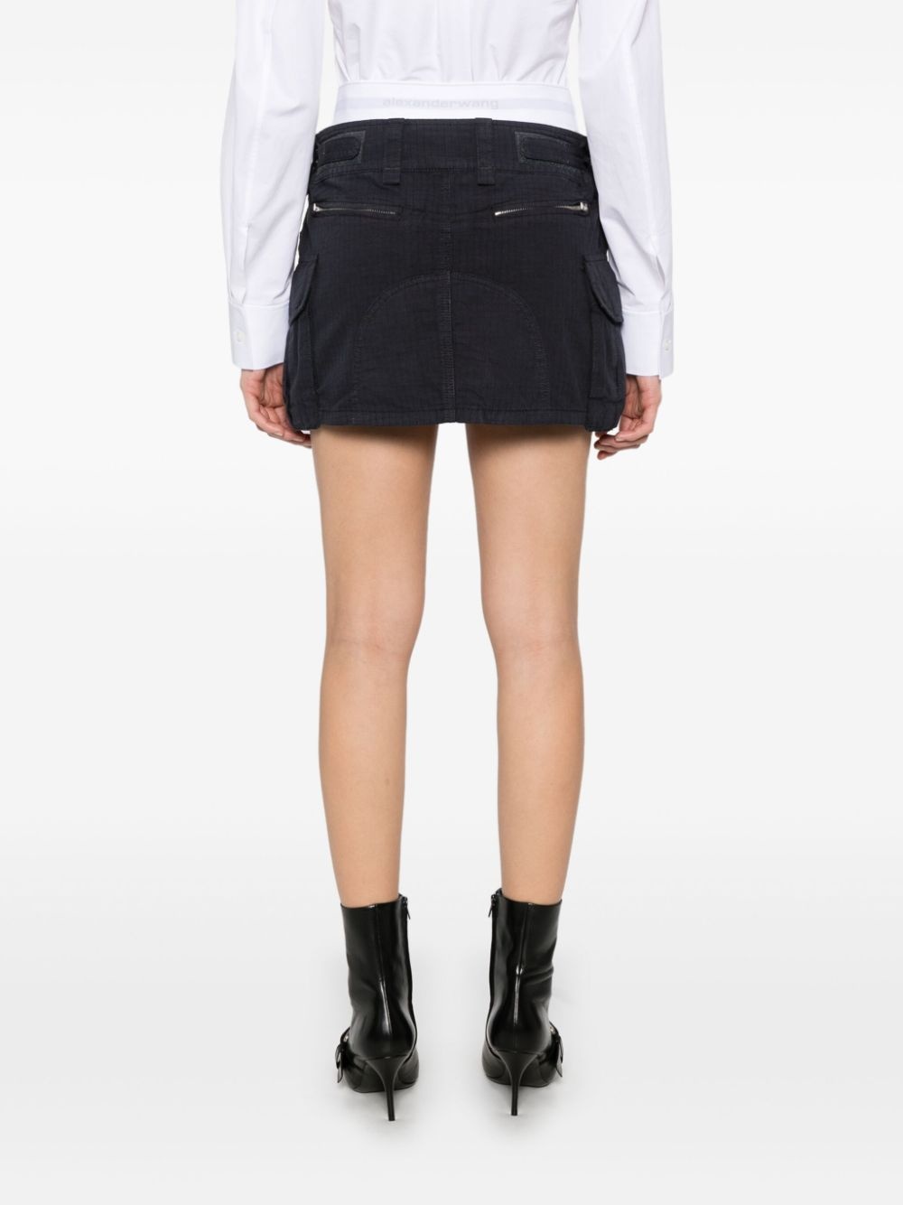 logo-waistband mini skirt - 4