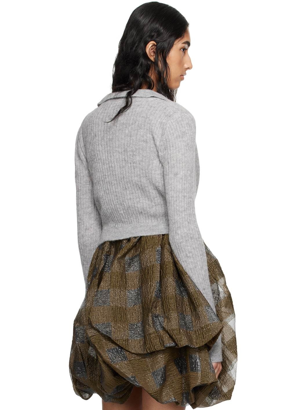 CECILIE BAHNSEN Gray Jacqueline Cardigan | ssense | REVERSIBLE
