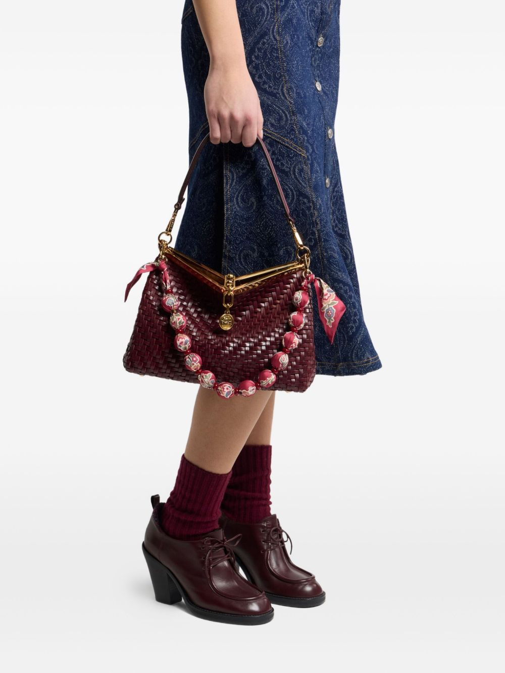 fabric-sphere beaded bag strap - 2