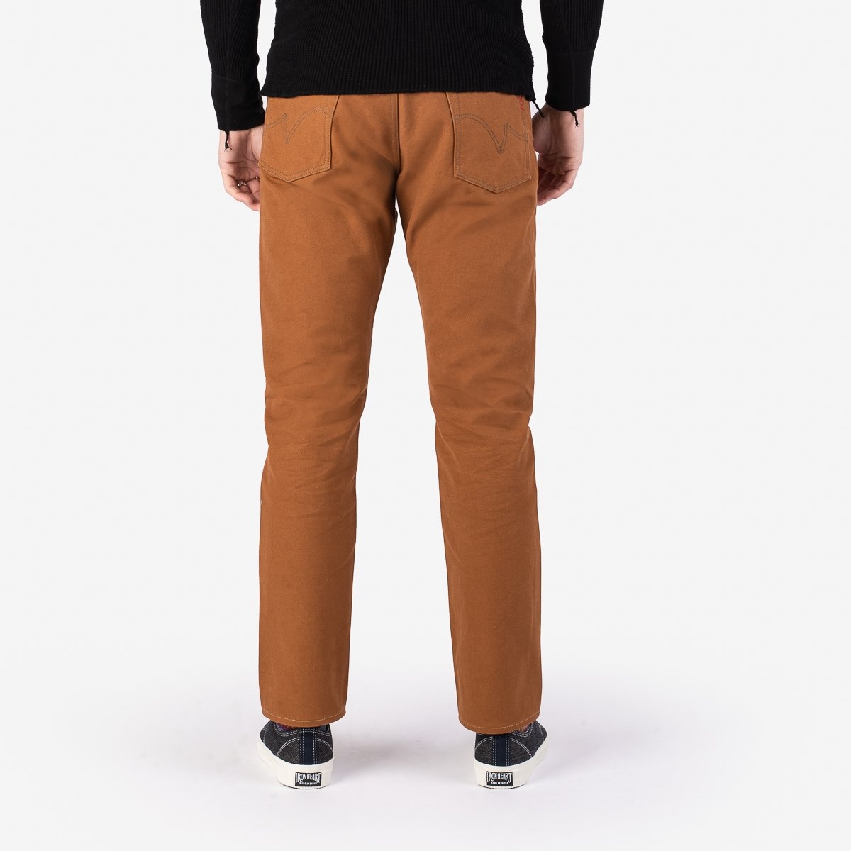 IH-888D 17oz Duck Medium/High Rise Tapered Cut Jeans - Brown - 3