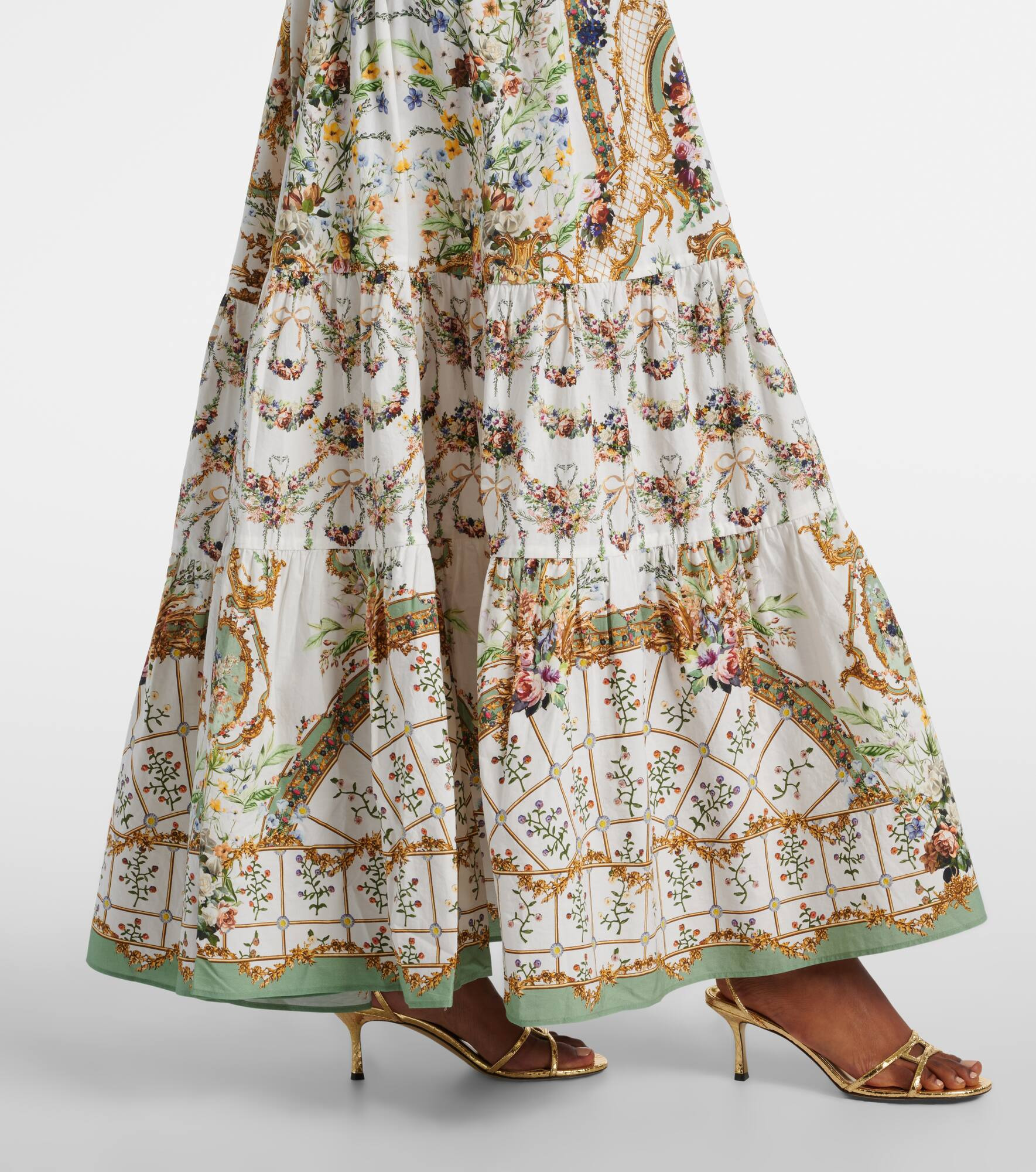 Floral ruffled cotton maxi dress - 5