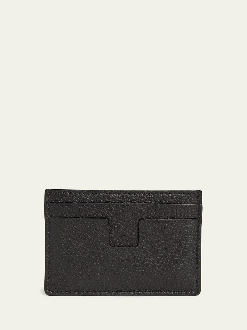 TOM FORD Men's T-Line Grained Leather Card Holder outlook
