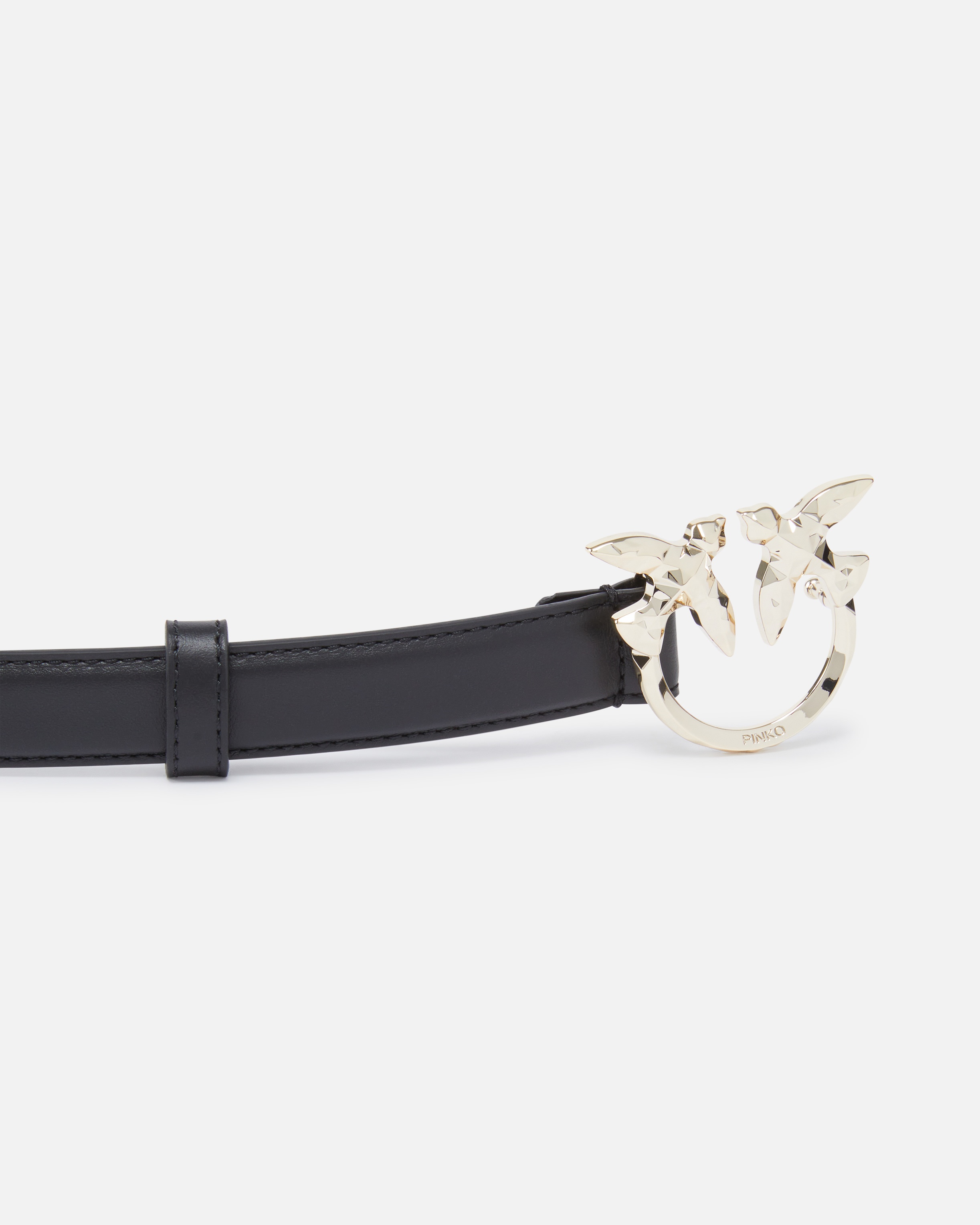 2CM THIN LEATHER BELT WITH BIRD BUCKLE PINKO GALLERIA. - 5