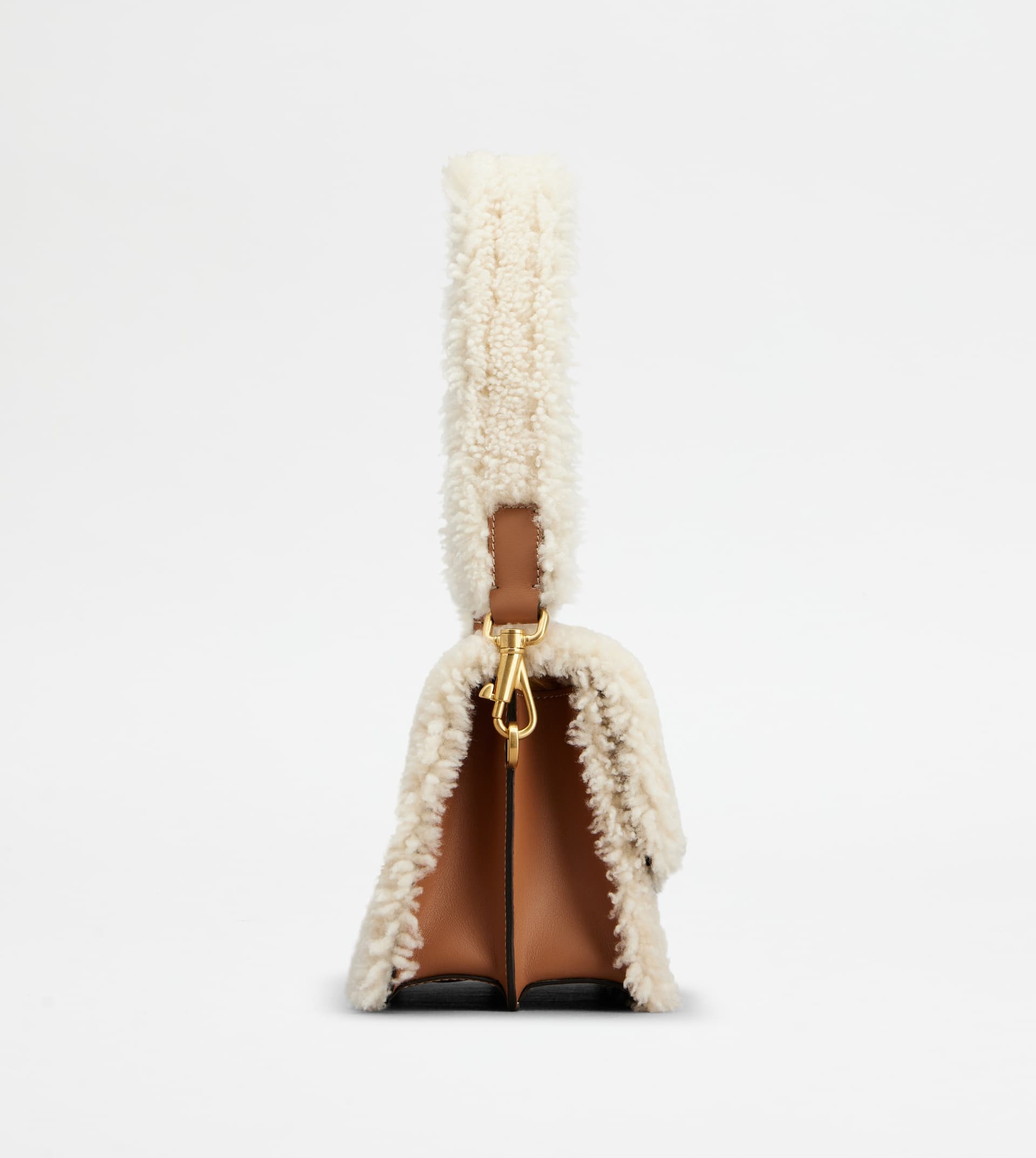 T TIMELESS SHOULDER BAG IN DENIM AND SHEEPSKIN MINI - OFF WHITE, BLUE - 4