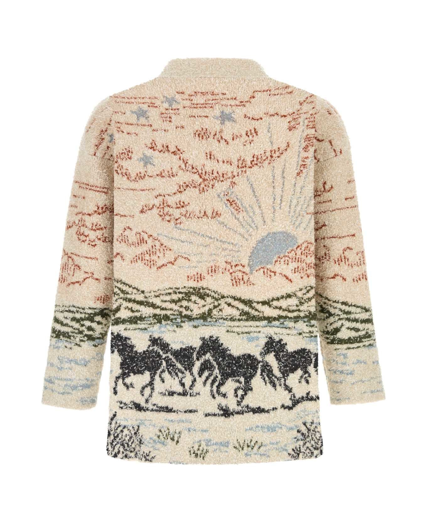 Embroidered Wool Blend Cardigan - 2