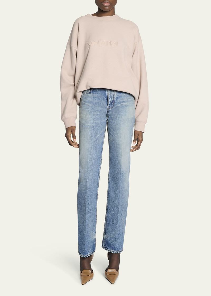 SAINT LAURENT High Waisted Straight Leg Denim Pants outlook