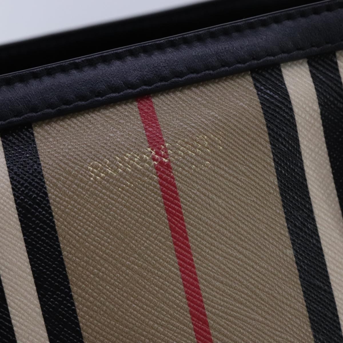 Burberry Nova Check Tote Bag Pvc Leather Beige - 14