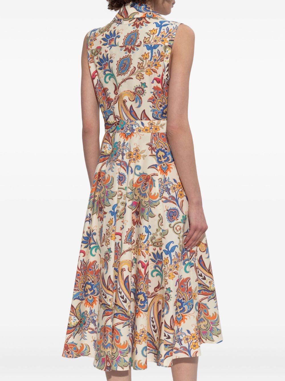 paisley-print collared midi dress - 4